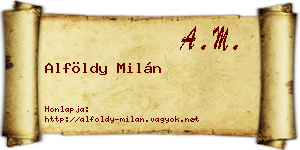 Alföldy Milán névjegykártya