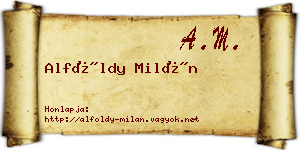 Alföldy Milán névjegykártya